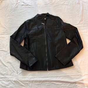 Motel Rocks Black Leather Look Jacket